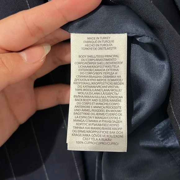 Nwt polo Ralph Lauren navy wool pinstripe blazer size 2 - Picture 7 of 7